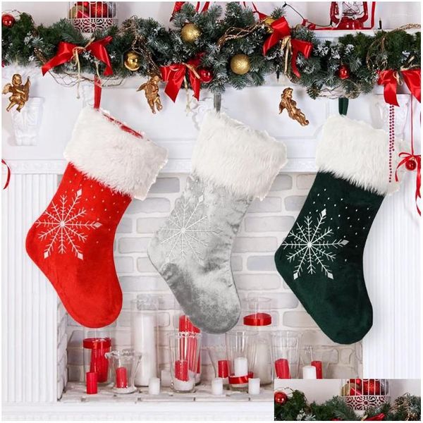Decorações de Natal Decorações de Natal Decoração de meia pendurada pertence a produtos domésticos Bom material fácil cuidado e uso drop dh3ld