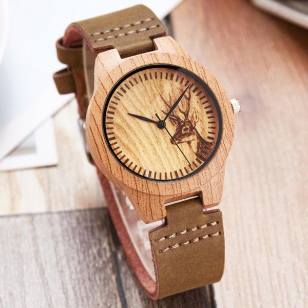 Orologi da polso Orologio in legno di bambù Cronografo da uomo e da donna al quarzo per il tempo libero Business Relogio Feminino Orologi da polso robusti