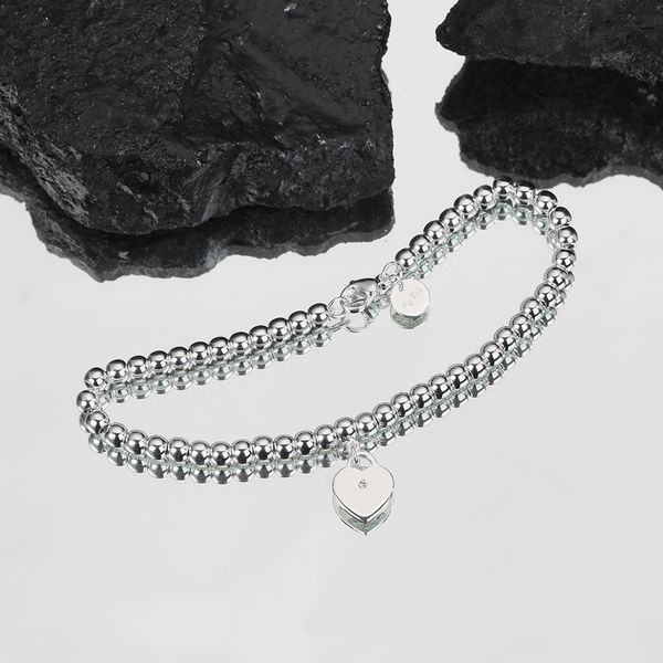 4 mm kralen liefdeshart charme voor dames meisjes mooie schattige S sier kralen bling diamanten designer armbanden armbanden sieraden_voghion.com