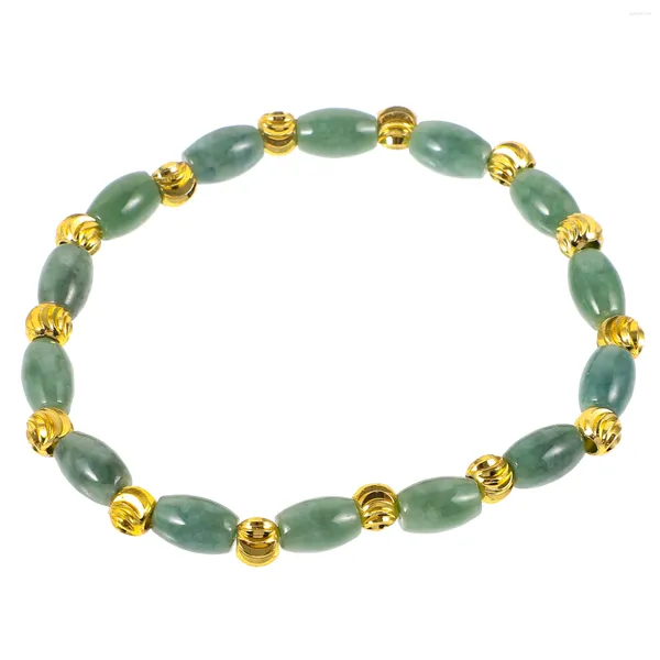 Charme Pulseiras Decorativas Jade Beads Delicado Pulso Frisado Mulheres Presentes Feminino Portátil Pedra Ouro