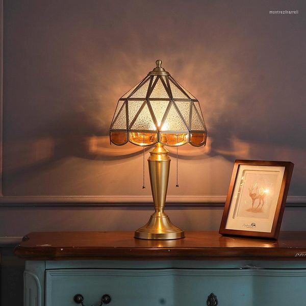 Lampade da tavolo Lampada da comodino in stile americano Rame Retro Fine Camera da letto in stile europeo Master Creativo Lusso semplice