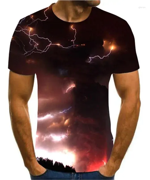 Мужские футболки 2023, модная рубашка с круглым вырезом с 3D принтом природы для мужчин и женщин для мальчиков, детские футболки больших размеров, пляжные топы, костюм