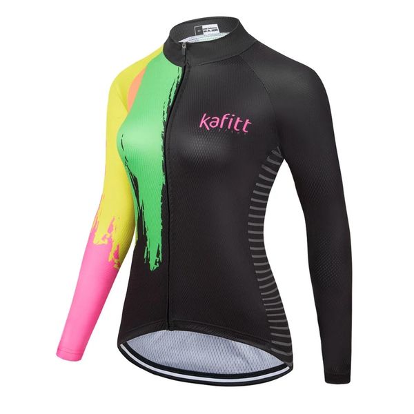 Комплекты трикотажа для велоспорта Kafitt Летняя женская рубашка с длинным рукавом Блузка для шоссейного велосипеда Легкая спортивная одежда для верховой езды Профессиональная командная куртка 231102