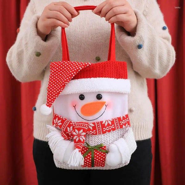 Decorazioni natalizie Giocattoli Calze Sacchetti regalo Confezione Tessuto di Babbo Natale Decorato Corda di lino Regali lavabili per il giocattolo presente