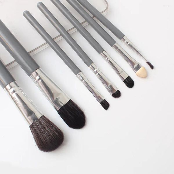 Make-up-Pinsel, 7-teiliges Set, Pinselanzug, verpackt, graue Werkzeuge, Rouge für Puder, Foundation, Lidschatten, Concealer