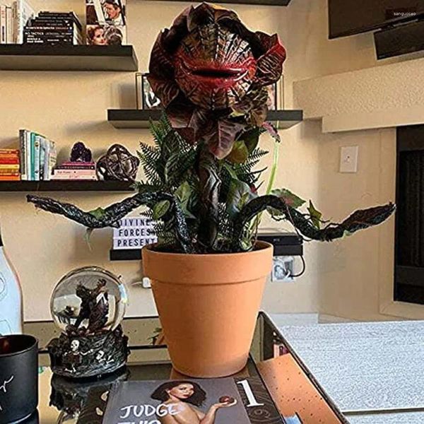 Decorações de jardim halloween piranha decoração estátua de resina casa filme adereços horror flor acessório quintal pátio arte escultura