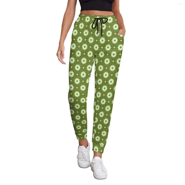 Damenhose Ditsy Floral Baggy White Flowers Street Wear Joggers Herbst Frau Kawaii Muster Übergroße Hose Geschenkidee