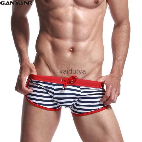 Herren Bademode GANYANR Marke Badehose Homosexuell Männer Bademode Sexy Badeanzug Sunga Plus Größe Schwimmen Shorts Boxer Briefs Baden Surf Bulge YQ231102