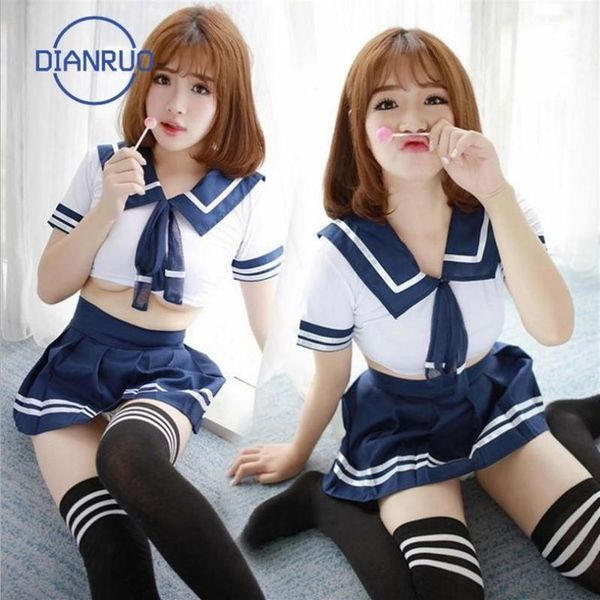 3 pçs / conjunto japão uniformes escolares coreanos sexy bonito feminino menina marinheiro terno jk estudante roupas tops saias cuecas r706 sutiãs sets186u