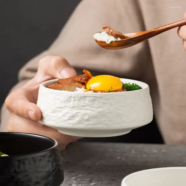 Миски высокого внешнего вида, рисовая бытовая керамика, креативная чаша для лапши, расширенная матовая посуда, долговечная для ресторана