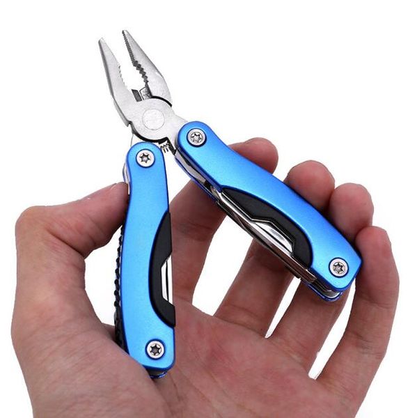 50pcs alicates de nariz comprido Multitool de alicates multitool para a faca serrilhada com ferramentas de mão de mão de mão de fenda Facas Multitool Conjunto de faca de sobrevivência 5 cores