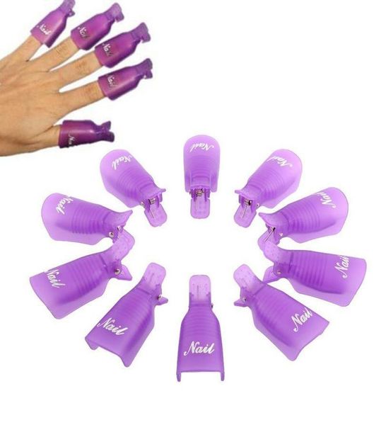 Saúde Beleza 10pcslot Plástico Nail Art Soak Off Cap Clipe UV Gel Polonês Removedor Ferramenta Envoltório Gofuly XB17861990