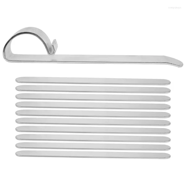 Bolsas de jóias pulseira kit de barra de dobra 10 pcs aço inoxidável em branco diy pulseira manguito metal em branco