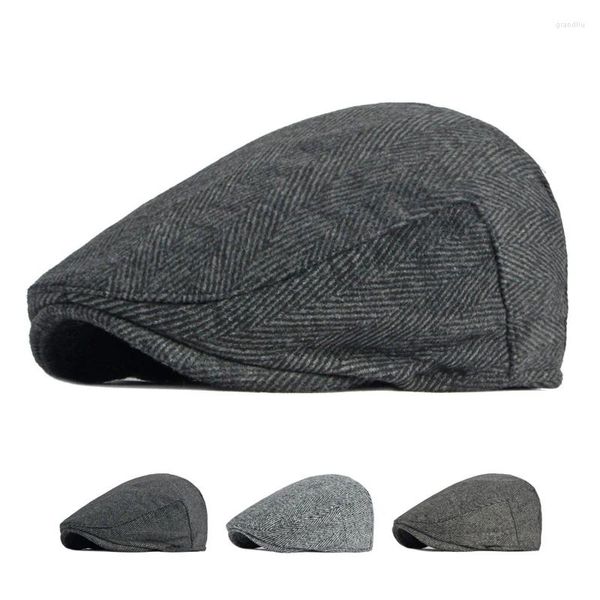 Beralar Cap Men İngiliz Bere Bahar Sonbahar İnce Yün Zirve İleri Kadınlar Sboy Caps Gorro Hombre Boina