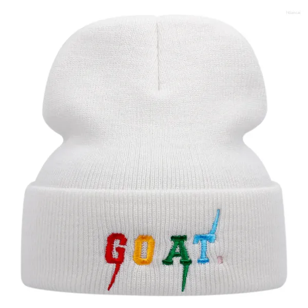 Береты с надписью GOAT, хлопковая вязаная шапка, теплая зимняя лыжная шапка в стиле хип-хоп, вязаная шапка Skullies, шапочки унисекс, модные уличные шапки