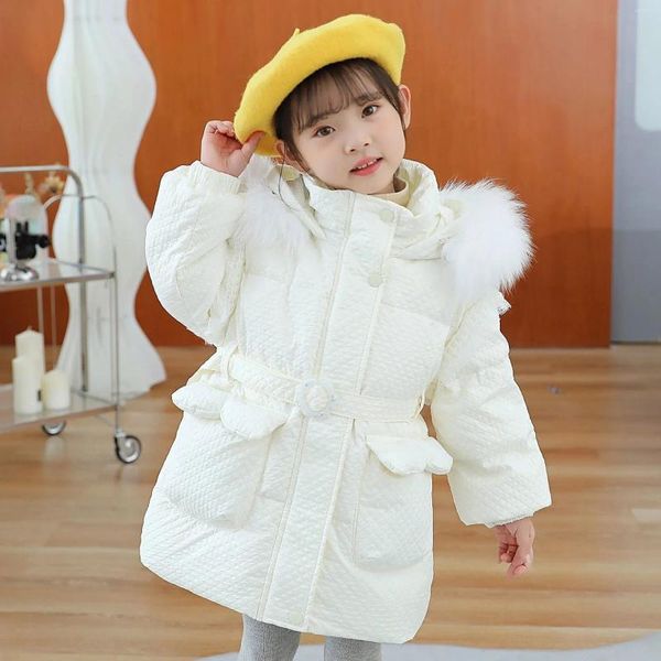 Casaco para baixo quente jaqueta de pato branco para a criança menina roupas de inverno crianças outerwear meninas roupas parka crianças bonito snowsuit
