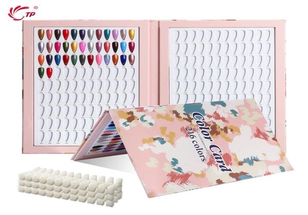 216 colori punte per unghie Display libro DIY Nail Art che mostra scaffale Gel smalto per unghie Tabella colori Pittura Tabellone dedicato 2204380082