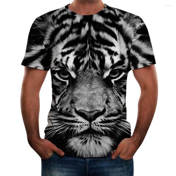 Erkek Tişörtleri Kişisel Binicilik Motosiklet Tiger 3D Baskı Gömlek Erkek Kadın Tshirt Yaz Gündelik Kısa Kol O yaka Sokak Giyim Topstees