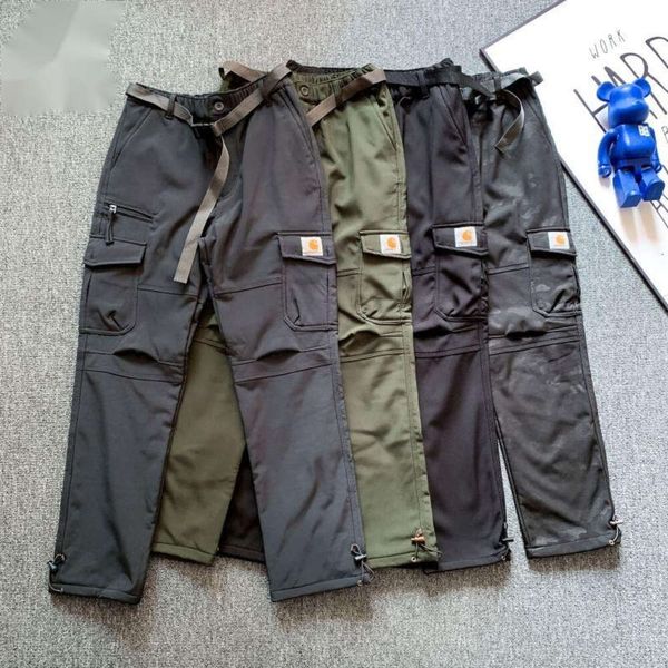 Outdoor-Sport-Cargohose für Herren, multifunktionale Jogginghose, Designerhose, Carhar-Logo-gestickte Hose, Hose mit mehreren Taschen und geradem Bein