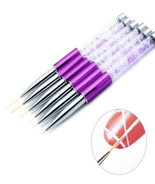 520mm pincéis de pintura de linha de arte de unha cristal acrílico fino forro caneta de desenho ferramentas de manicure gel uv em estoque8369530