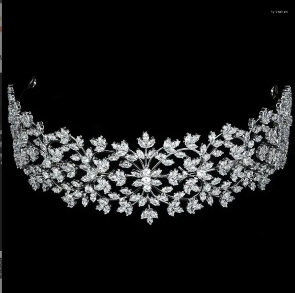 Haarspangen Hochzeit Kronen Zubehör Zirkonia Elegante Bräute Stirnbänder Tiaras Abschlussball Party Weomen Kopfschmuck Braut Kopfschmuck