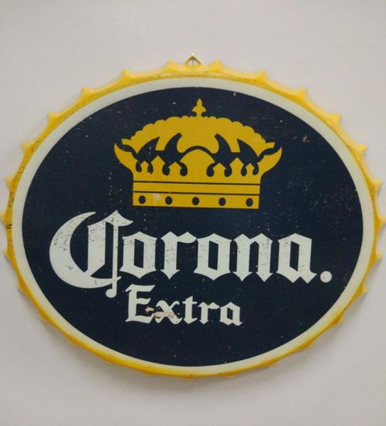Corona Extra Vintage rundes Blechschild Flaschenverschluss Design Bierdeckel Bier Metall Bar Poster Metallhandwerk für Zuhause Bar Restaurant Kaffee sho5929794