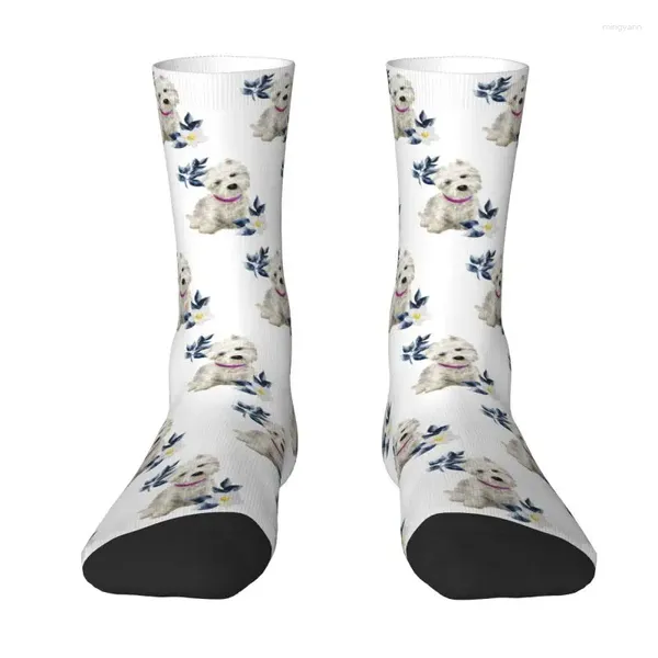 Мужские носки Westie And Flowers Mens Crew Unisex Новинка с 3D принтом Платье для собак Вест-хайленд-уайт-терьера