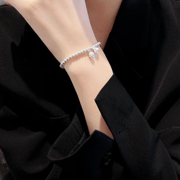 Braccialetti con ciondoli Braccialetto classico cinese a forma di seme di loto Gioielli di moda color argento per ragazze da donna Set di accessori Fascino regalo