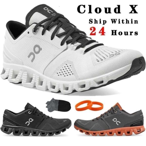 Cloud on Shoe On Cloud x Sapatos Preto Branco Ferrugem Vermelho Tênis Swiss Engineering Cloudtec Respirável Womens Trainers Tamanho EUR 364