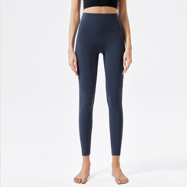 Pantaloni da yoga designer femminile a sollevamento dell'anca secco rapido sport di fitness pantaloni ciclistici a vita alta tessuto lycra in tessuto solido