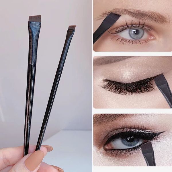 Pennelli per trucco 12 pezzi Pennelli per trucco a lama Pennello per sopracciglia sottile angolato Pennello per eyeliner piatto e fine Pennello per sopracciglia professionale Strumento per il trucco di bellezza 231102