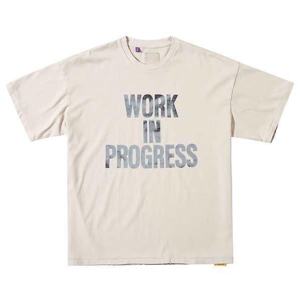 23SS Yeni Klasik Kadın Erkek Tişörtleri Tatil Yemeli İş Devam Edecek Tee Mektubu Baskılı Günlük Yaz Kısa Kollu Moda Nefes Alabilir Yüksek Sokak Tee Tjammtx117-118