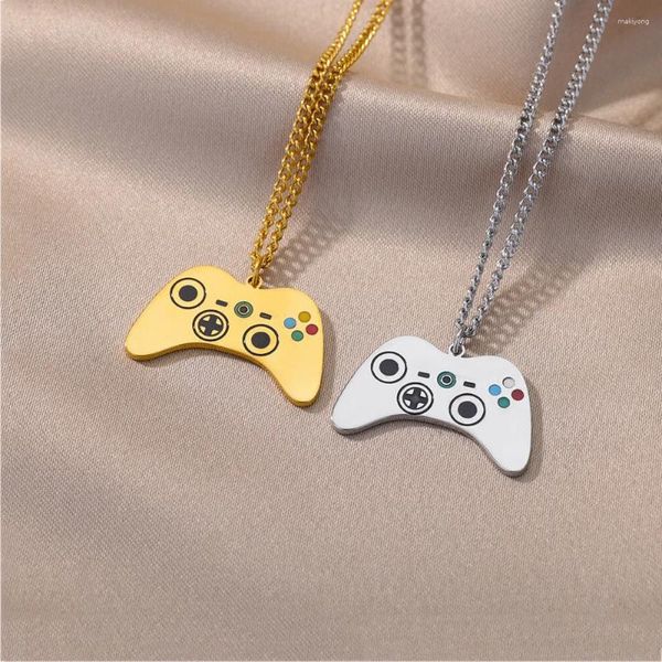 Anhänger Halsketten Spiel Griff Für Frauen Männer Gold Farbe Edelstahl Kubanische Kette GamePad Halskette Männlich Weiblich Schmuck Geschenk