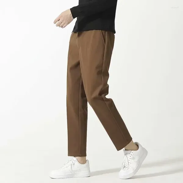 Abiti da uomo Pantaloni da completo invernali spessi da uomo Casual drappeggio dritto coreano classico moda business pantaloni formali in tessuto di lana maschile E78