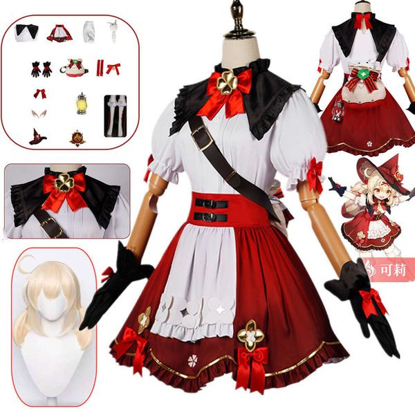 Costume cosplay parrucca cappello zaino Genshin Impact Klee nuova pelle in fiore Starlight carnevale di Halloween donne bambini abiti cosplay