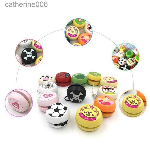 Yoyo crianças yoyo bola bonito animal imprime brinquedos yoyo de madeira joaninha brinquedos crianças yo-yo criativo yo brinquedos para crianças g0149l231101