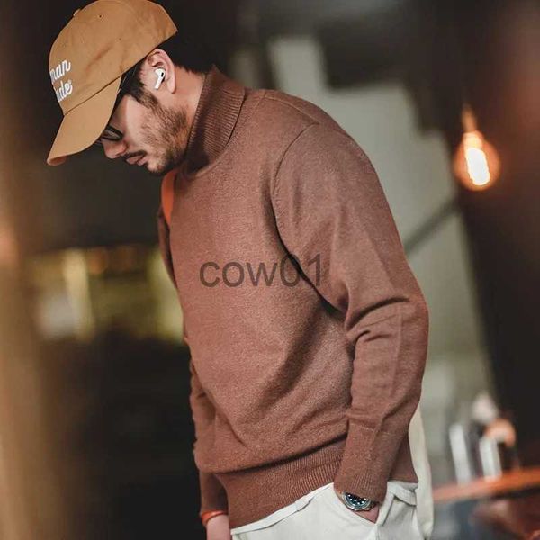 Maglioni da uomo Maden Dolcevita da uomo Vintage Tinta unita Maglione di base Collo alto Caldo pullover invernale Moda semplice Abbigliamento casual 2023 Nuovo J231102