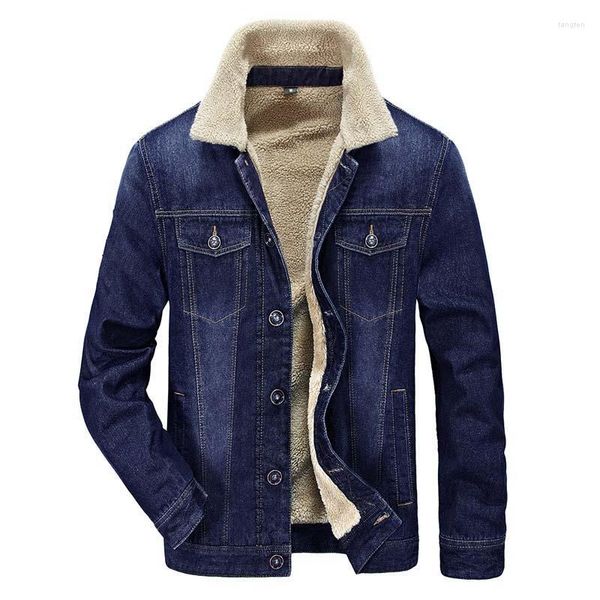 Мужская бренда одежда для бренда зимняя куртка толстая ковбойская флисовая джинсовая джинсовая куртка мужские хлопковые тепло