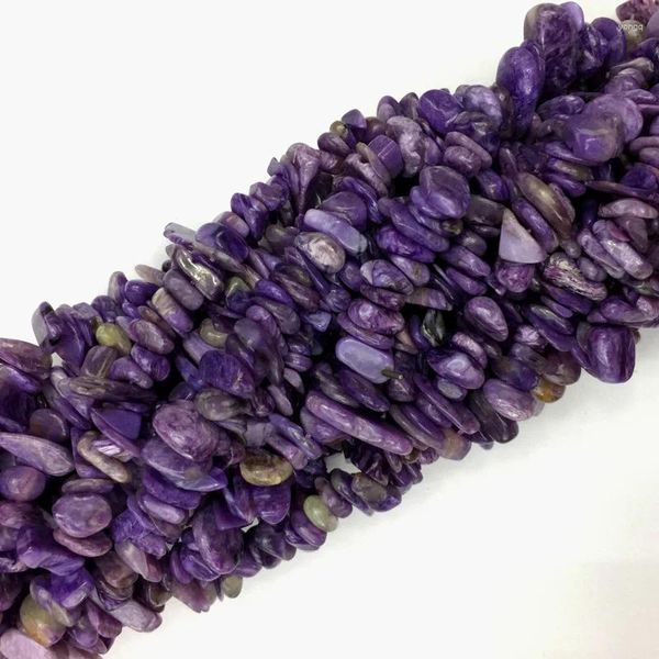 Lose Edelsteine, hochwertige natürliche echte violette Charoit-Nugget-Chip-Perlen, passend für Schmuck, 3 x 8 mm, 38,1 cm, 05785