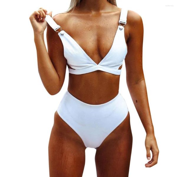 Damen Bademode Bandage Bikini Push-Up-BH Badeanzug Bade Monokini Hohe Taille Tankini Frauen 2023 Anzug