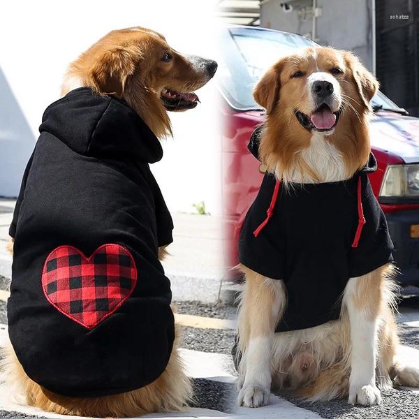 Abbigliamento per cani Moda Abbigliamento per animali domestici Cani Felpa con cappuccio Cappotto caldo nero Maglione per gatti Costume per cucciolo Piccolo Medio Grande