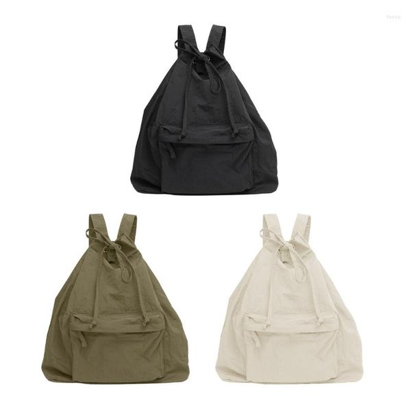 Zaino moda per donna borsa da scuola in nylon con coulisse per studentessa adolescente borsa da viaggio grande zaino da donna a spalla