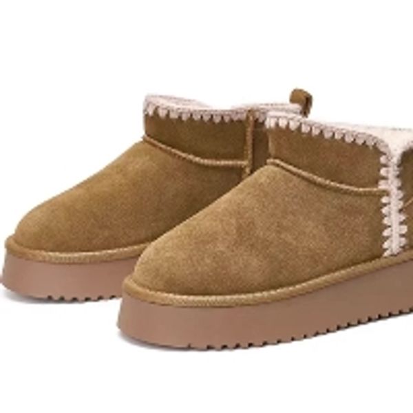 2023 Mulheres Inverno Ultra Mini Boot Designer Botas de plataforma australianas para homens Couro real Botas de pele de tornozelo quentes Sapato luxuoso EU44Sneakers Tamanho 35-40