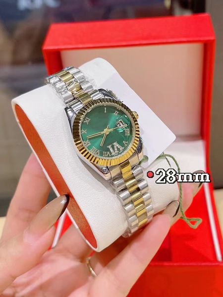 Con scatola originale Orologio da donna di lusso Lady Size 28mm Orologio da polso in vetro zaffiro per ragazza 2813 Movimento Orologi con movimento meccanico automatico 2023