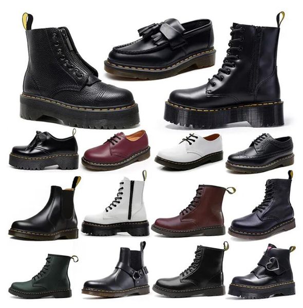 Martins Boots Doc Designer Boot Erkek Kadın Lüks Loafers Üçlü Black Beyaz Klasik 8 Göz ayak bileği kısa patik kış kar açık sıcak ayakkabılar