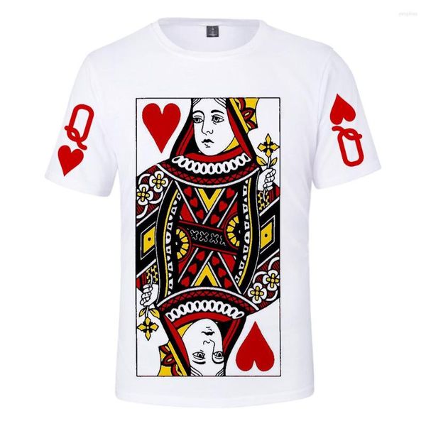 Camisa de camisa masculina camisa de poker 3d clássico harajuku de verão tops tops homens legais/mulheres camiseta q Print Student lazer camisetas