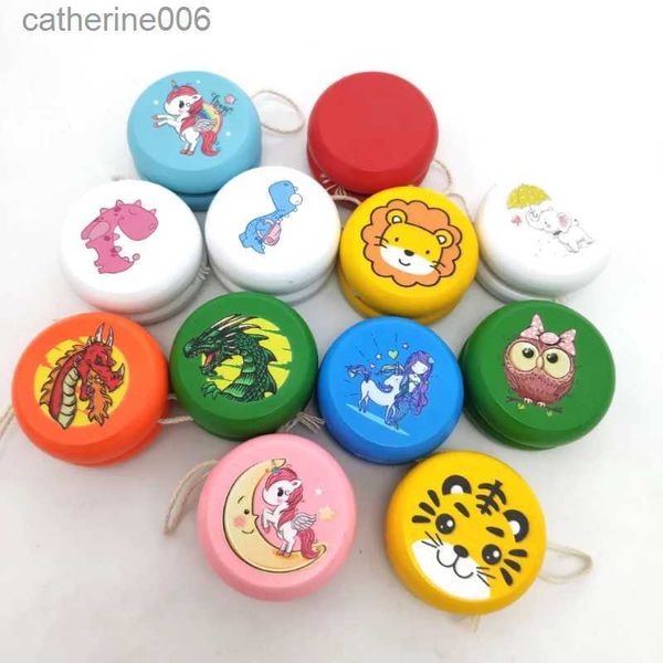 Yoyo Kinder Yoyo Ball Niedliche Tierdrucke Holz Yoyo Spielzeug Marienkäfer Spielzeug Kinder Yo-Yo Kreative Yo Spielzeug für KinderL231102