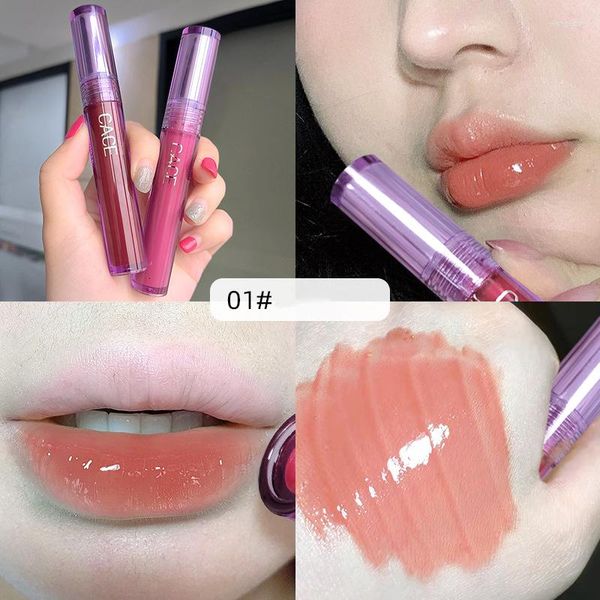 Lip Gloss 1Pc Specchio Tintura Idratante Rossetto Liquido Impermeabile di Lunga Durata Rosa Tinta Coreano Bellezza Trucco Cosmetico