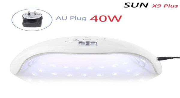 Gel UV da 40 W Lampada LED ad asciugatura rapida Adattatore per unghie Essiccatore Tutti i tipi di pelle Chiodo anni '30 '60 '99 Modalità a calore basso Strumenti artistici271c8626117