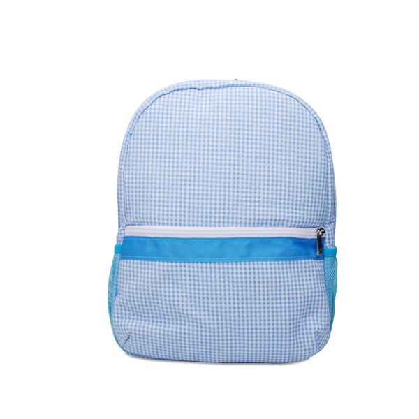 25 Stück, Gingham-Rosa-Kleinkind-Rucksack, Seersucker, weiche Baumwolle, Schultasche, Babyblau, Kinderbuchtaschen, Junge, Gril, Vorschule, Tragetasche, GA Warehouse DOMIL1061859